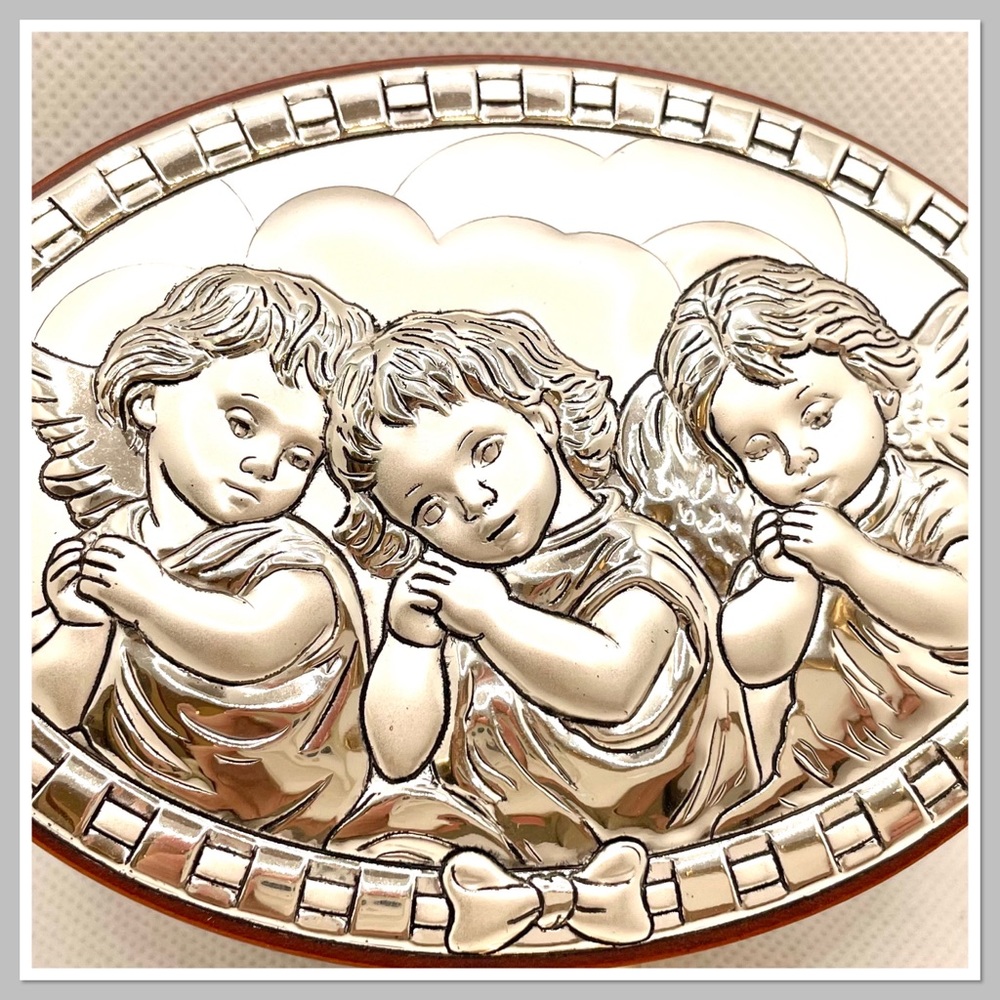 Argenti Silver 3 Angels Standing Plaque